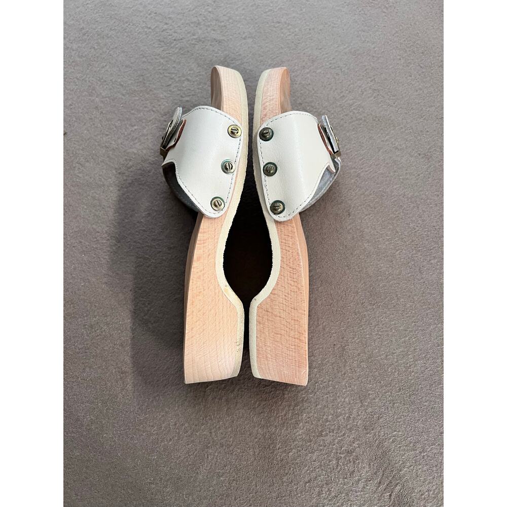 Vintage Dr. Scholl's Beige Wooden Original Sandals Made In Austria Women's Sz. 8 - Picture 3 of 6